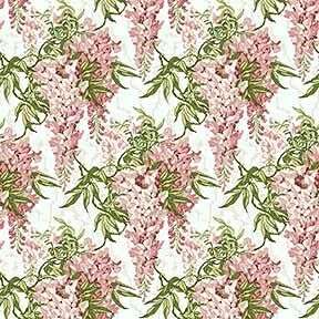 Itsy Bitsy Mini - Pink Jolie Wisteria Floral - Dollhouse Wallpaper 1:12 Scale - Peel and Stick 12 inches x 18 inches Self-Adhesive