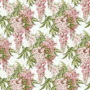Itsy Bitsy Mini - Pink Jolie Wisteria Floral - Dollhouse Wallpaper 1:12 Scale - Peel and Stick 12 inches x 18 inches Self-Adhesive