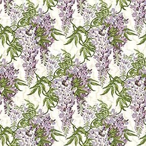 Itsy Bitsy Mini - Purple Jolie Wisteria Floral - Dollhouse Wallpaper 1:12 Scale - Peel and Stick 12 inches x 18 inches Self-Adhesive