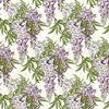 Itsy Bitsy Mini - Purple Jolie Wisteria Floral - Dollhouse Wallpaper 1:12 Scale - Peel and Stick 12 inches x 18 inches Self-Adhesive view 1