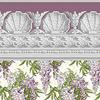Itsy Bitsy Mini - Purple Jolie Wisteria Floral with Border - Dollhouse Wallpaper 1:12 Scale - Peel and Stick 12 inches x 18 inches Self-Adhesive view 1