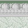 Itsy Bitsy Mini - Green Jolie Willow with Shell Border - Dollhouse Wallpaper 1:12 Scale - Peel and Stick 12 inches x 18 inches Self-Adhesive view 1