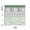 Itsy Bitsy Mini - Green Jolie Willow with Shell Border - Dollhouse Wallpaper 1:12 Scale - Peel and Stick 12 inches x 18 inches Self-Adhesive view 3