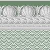 Itsy Bitsy Mini - Dark Green Jolie Shell with Border - Dollhouse Wallpaper 1:12 Scale - Peel and Stick 12 inches x 18 inches Self-Adhesive view 1