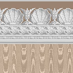 Itsy Bitsy Mini - Dark Gray Jolie Shell with Border - Dollhouse Wallpaper 1:12 Scale - Peel and Stick 12 inches x 18 inches Self-Adhesive