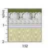 Itsy Bitsy Mini - Olive Green Jolie Moire with Shell Border - Dollhouse Wallpaper 1:12 Scale - Peel and Stick 12 inches x 18 inches Self-Adhesive view 3