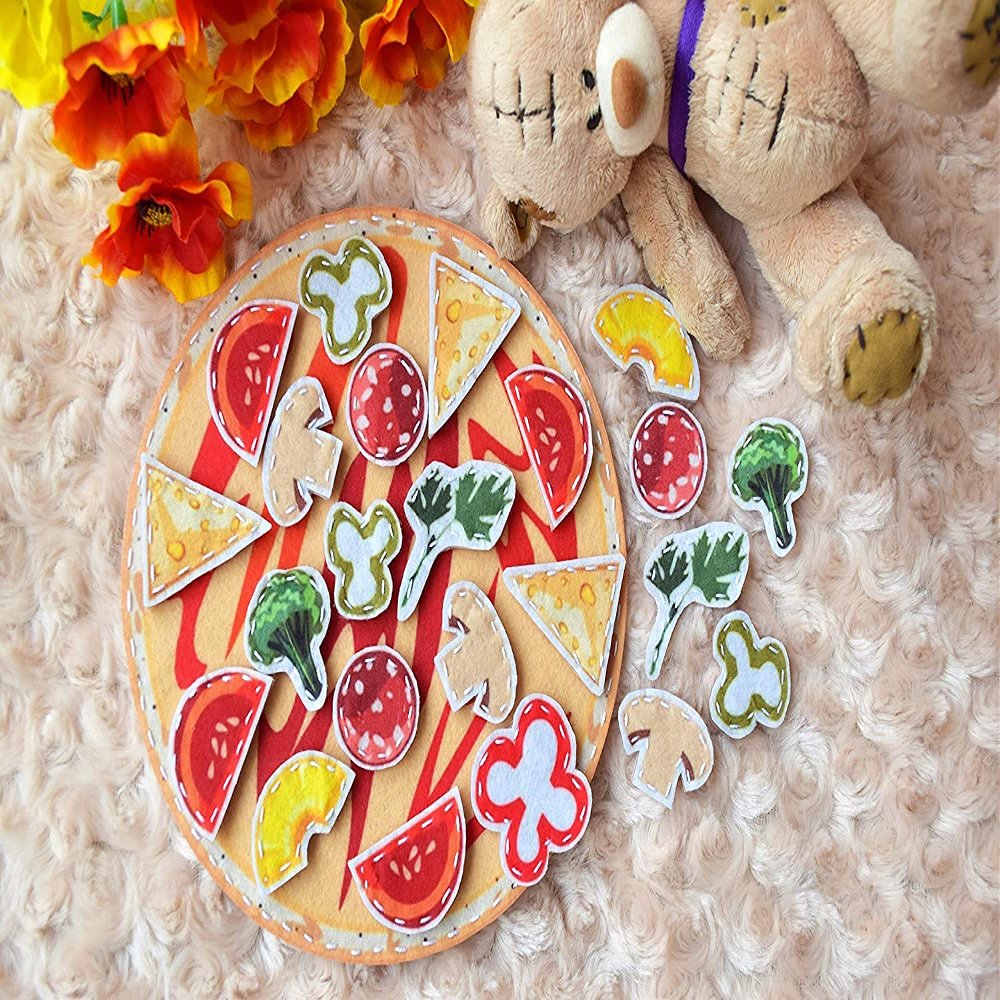 Felt Food Pizza Set Pretend Play Kitchen Montessori Learning Gift Felt Food Restaurant Play Activity Preschool Birthday Party Game