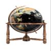 2018 Limited Edition Unique Art 19-Inch Tall Black Ocean Table Top Gemstone World Globe with Copper Stand (Black) view 2