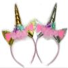 Risshine 2Pcs Unicorn Horn Headbands Flowers Cat Ear HeadBands for Birthday Party, Christmas,Halloween,Photo Props, Unicorn Themed Party Decoration Supplies(Gold and Sliver), 10 inch L x 7 inch W view 1