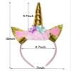 Risshine 2Pcs Unicorn Horn Headbands Flowers Cat Ear HeadBands for Birthday Party, Christmas,Halloween,Photo Props, Unicorn Themed Party Decoration Supplies(Gold and Sliver), 10 inch L x 7 inch W view 2