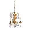 Dollhouse Real Crystal Chandelier 3 Arm Gold Finish Miniature 12V Lighting view 1