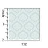 Itsy Bitsy Mini - Blue Ethereal Damask - Dollhouse Wallpaper 1:12 Scale - Peel and Stick 12 inches x 18 inches Self-Adhesive view 3