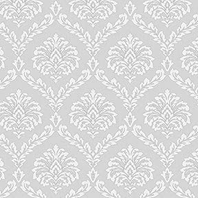 Itsy Bitsy Mini - Gray Ethereal Damask - Dollhouse Wallpaper 1:12 Scale - Peel and Stick 12 inches x 18 inches Self-Adhesive