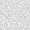Itsy Bitsy Mini - Gray Ethereal Damask - Dollhouse Wallpaper 1:12 Scale - Peel and Stick 12 inches x 18 inches Self-Adhesive view 1