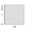 Itsy Bitsy Mini - Gray Ethereal Damask - Dollhouse Wallpaper 1:12 Scale - Peel and Stick 12 inches x 18 inches Self-Adhesive view 3