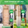 SWOOC Games - Giant Tower Game with 3-in-1 Straightener, Table & Storage Box - 90% Faster Set Up with Transforming Box & Straightener - Starts at 2-4ft - Grows to Over 6ft - Large Outdoor Yard Games view 2