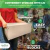 SWOOC Games - Giant Tower Game with 3-in-1 Straightener, Table & Storage Box - 90% Faster Set Up with Transforming Box & Straightener - Starts at 2-4ft - Grows to Over 6ft - Large Outdoor Yard Games view 3