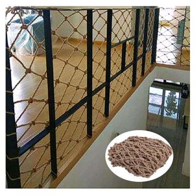Rope Netting, Heavy Duty Cargo Net Hemp Rope Birds Net Outdoor Kids Climbing Safety Net Stair Fence Tree House Swing Protective Net Decor Playground (Size : 4 * 4m(13 * 13ft))