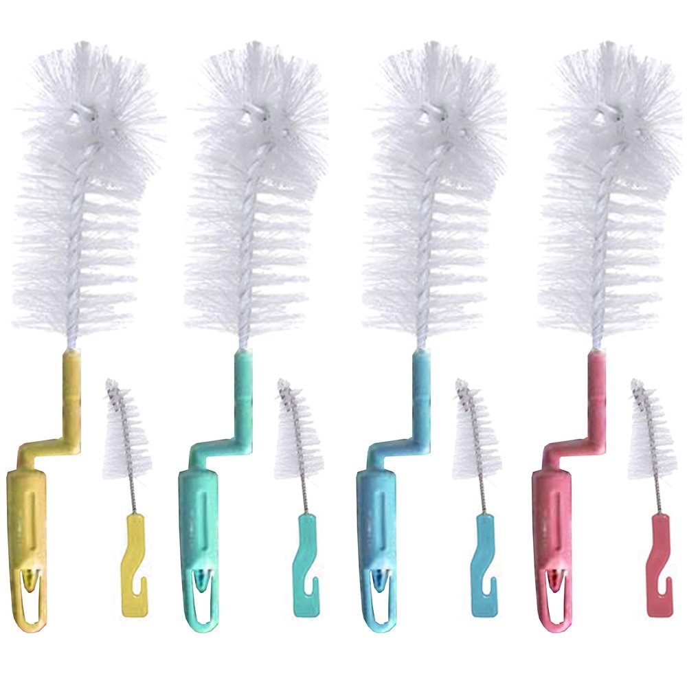 2 Pc Baby Bottle Brush Nipple Sponge Cleaner Pacifier Washing Scrubber Tool