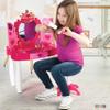 Play22 Pretend Play Girls Vanity Set with Mirror and Stool 21 PCS - Kids Makeup Vanity Table Set with Lights and Sounds - Includes Fashion Hair & Makeup Accessories view 2