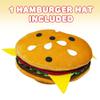 ArtCreativity Funny Hamburger Hat - Soft Plush Costume Accessory, Pizza Party Supplies Decoration - One Size Fits Most, Crazy Silly Hat for Halloween view 2