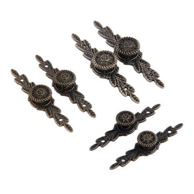 YUNSI Creative Handles 2pcs Antique Bronze Flower Furniture Handle Vintage Jewelry Chest Wooden Box Pull Handles Drawer Wardrobe Kitchen Door Pull Knob Hardware Handle (Color : 42mm Hole Spacing)