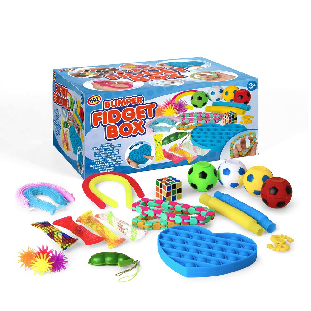 HGL SV21083 Fidget Box, for Ages 3+, 24 Pieces, Assorted Designs and Colours