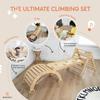 Avenlur Hazel 5-in-1 Indoor Climbing Gym - Waldorf and Montessori Climbing Set with Triangle Ladder, Climbing Ramp, Arch Climber, Rocker, and Slide - Montessori Toys for Children 18mo to 7yr (Natural) view 4