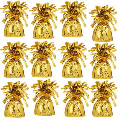 Metallic Balloon Weights, Birthday Party Favors, Novelty and Gag Gifts, 5.5" Inches, 12-Pack (Gold)