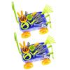 Dimple Garden Wagon & Tools Toy Set Premium 15 Piece Gardening Tools & Wagon Toy Set  Sturdy & Durable - Top Yd, Beach, Sand, Garden Toy - Great for Kids & Toddlers (Garden Toy Set), Green (2 Pack) view 1