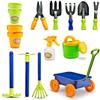 Dimple Garden Wagon & Tools Toy Set Premium 15 Piece Gardening Tools & Wagon Toy Set  Sturdy & Durable - Top Yd, Beach, Sand, Garden Toy - Great for Kids & Toddlers (Garden Toy Set), Green (2 Pack) view 4