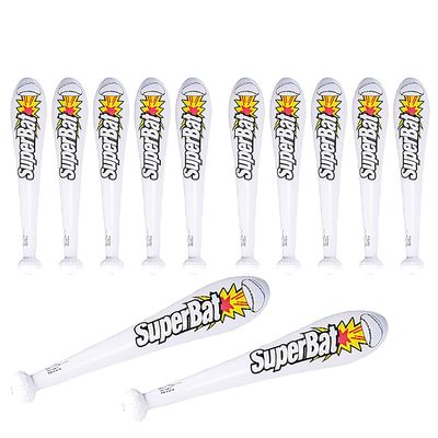The Dreidel Company Large Baseball Bat Inflate, (12-Pack) Perfect for Kids, Bag Fillers, Classroom Prizes, Event Decorations, Ideal Party Favors, 24" Tall (12-Pack)