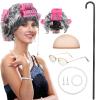 BBTO 100 Days of School Old Lady Costume for Kids Grandma Gray Wig Walking Cane Glasses Chain Cords Faux Pearl Bead Necklace(Gray Curly Wig with Hair Roller) view 2