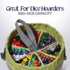 CardKingPro Monstrous - Dice Bag with 8 Pockets - Gray/Green - Huge Capacity 500+ Dice - Great for Dice Hoarders view 3