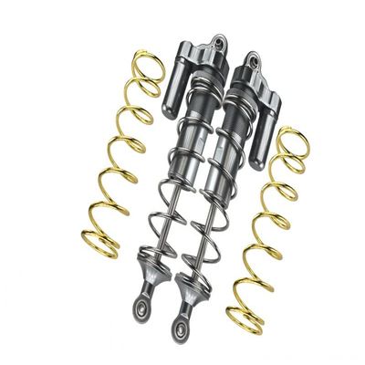 Aluminum Front L-Shape Piggy Back Spring Dampers 177mm for Arrma 1:5 KRATON 8S BLX-ARA110002 / KRATON EXB Roller-ARA5208-4Pc Set Silver