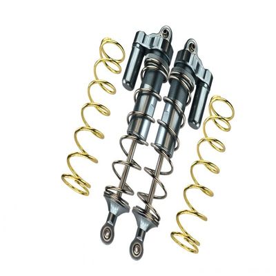Aluminum Front L-Shape Piggy Back Spring Dampers 177mm For Arrma 1:5 KRATON 8S BLX-ARA110002 / KRATON EXB Roller-ARA5208-4Pc Set Gray Silver