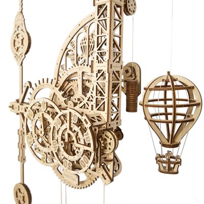 UGEARS Aero Clock Wooden 3D Puzzles for Adults - Mechanical Wooden Model Kits for Adults to Build, Wall Clock 3D Puzzle with Pendulum Model Kit, DIY Miniature Kit Crafts Gift for Christmas