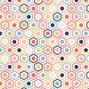 Itsy Bitsy Mini - Multi Color Retro Hexagon Tile - Dollhouse Wallpaper 1:12 Scale - Peel and Stick 12 inches x 18 inches Self-Adhesive view 1