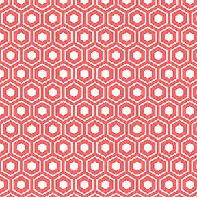 Itsy Bitsy Mini - Red Retro Hexagon Tile - Dollhouse Wallpaper 1:12 Scale - Peel and Stick 12 inches x 18 inches Self-Adhesive
