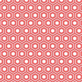Itsy Bitsy Mini - Red Retro Hexagon Tile - Dollhouse Wallpaper 1:12 Scale - Peel and Stick 12 inches x 18 inches Self-Adhesive