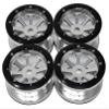 NHX RC 2.2'' Aluminum Beadlock Crawler Wheels Rims 8 Spoke : Silver/Black 4pcs view 2