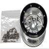 NHX RC 2.2'' Aluminum Beadlock Crawler Wheels Rims 8 Spoke : Silver/Black 4pcs view 3