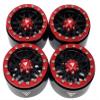NHX RC 1.9" Aluminum Beadlock Crawler Wheels Rims - Black/Red 4pcs view 2