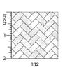 Itsy Bitsy Mini - Small Carrara Marble Herringbone Tile - Dollhouse Wallpaper 1:12 Scale - Peel and Stick 12 inches x 18 inches Self-Adhesive view 3
