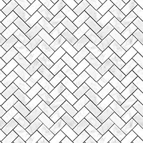 Itsy Bitsy Mini - Carrara Marble Herringbone Tile - Dollhouse Wallpaper 1:12 Scale - Peel and Stick 12 inches x 18 inches Self-Adhesive