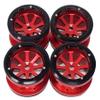 NHX RC 2.2'' Aluminum Beadlock Crawler Wheels Rims - 8-Spoke: Red/Black 4pcs/Set view 2