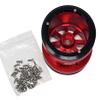 NHX RC 2.2'' Aluminum Beadlock Crawler Wheels Rims - 8-Spoke: Red/Black 4pcs/Set view 3
