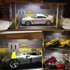 Display Case for 1/18 Diecast Cars,Acrylic Display Case for 1/12 Scale Toy Motorcyle with LED Lighting,D5-3 Open Side Grey view 3