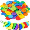 70 Pcs Montessori Lacing Threading Toy - Geometric Shaped Large Beads for Kids Crafts, Preschool Activities and Daycare Toys - Autism Learning Materials and Fine Motor Skills Toys for 3 4 5 6 Year Old view 1