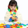 70 Pcs Montessori Lacing Threading Toy - Geometric Shaped Large Beads for Kids Crafts, Preschool Activities and Daycare Toys - Autism Learning Materials and Fine Motor Skills Toys for 3 4 5 6 Year Old view 2